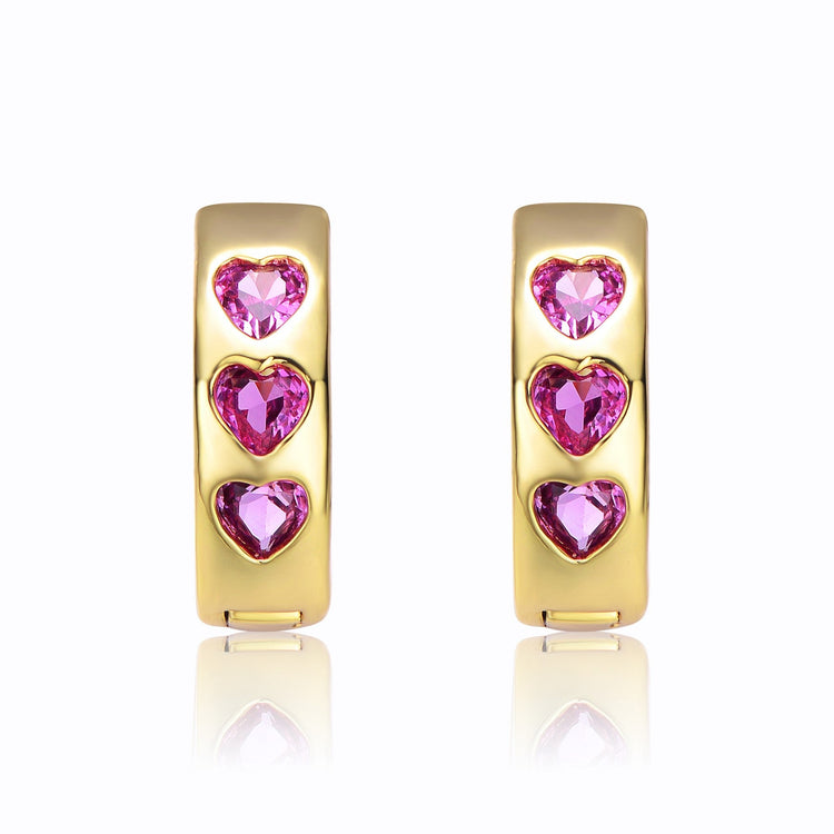 Buy Swarovski Stone Hoop Earrings - Rose Gold Tone Plated Online